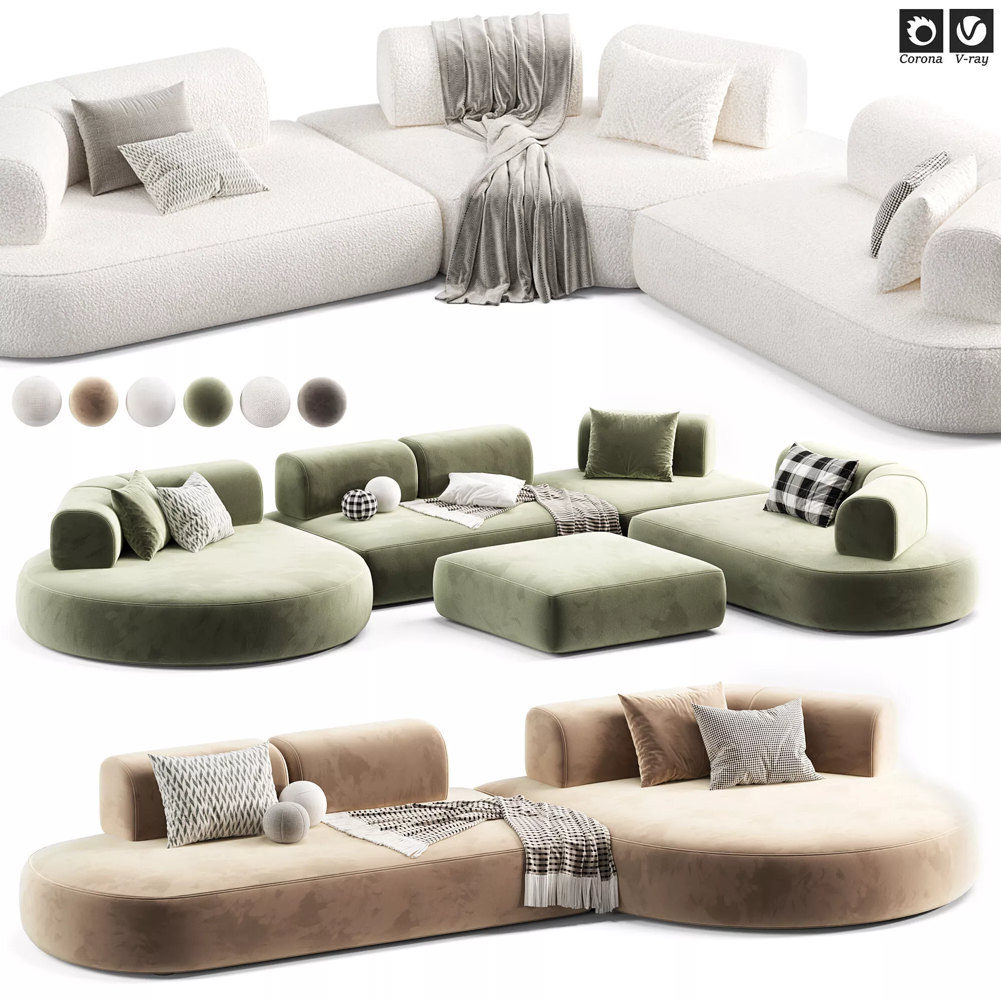 Corner Sofa Isla by Ditre Italia 3D model