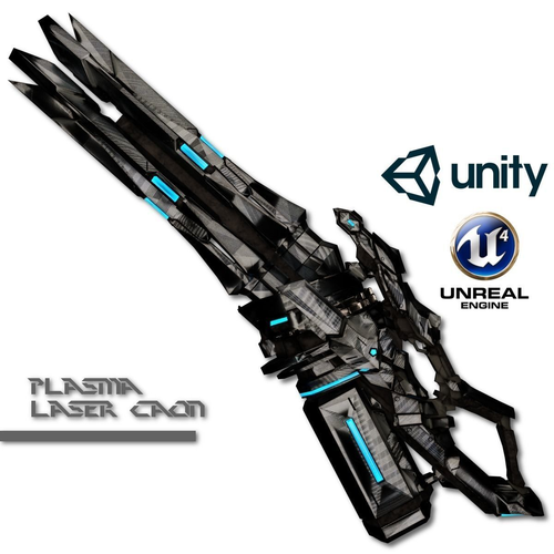 Plasma Laser Cannon Low-poly 3D model