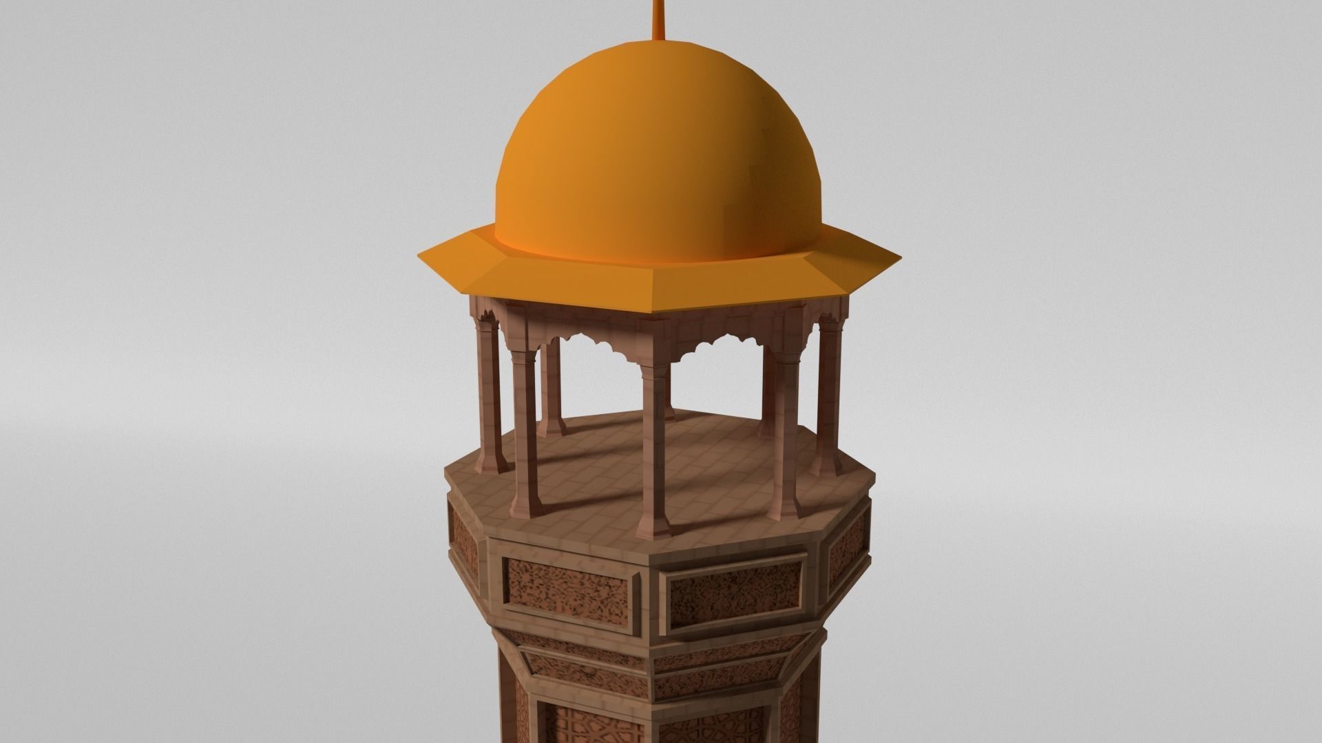 Minaret islamic - islamic Low-poly 3D model_7