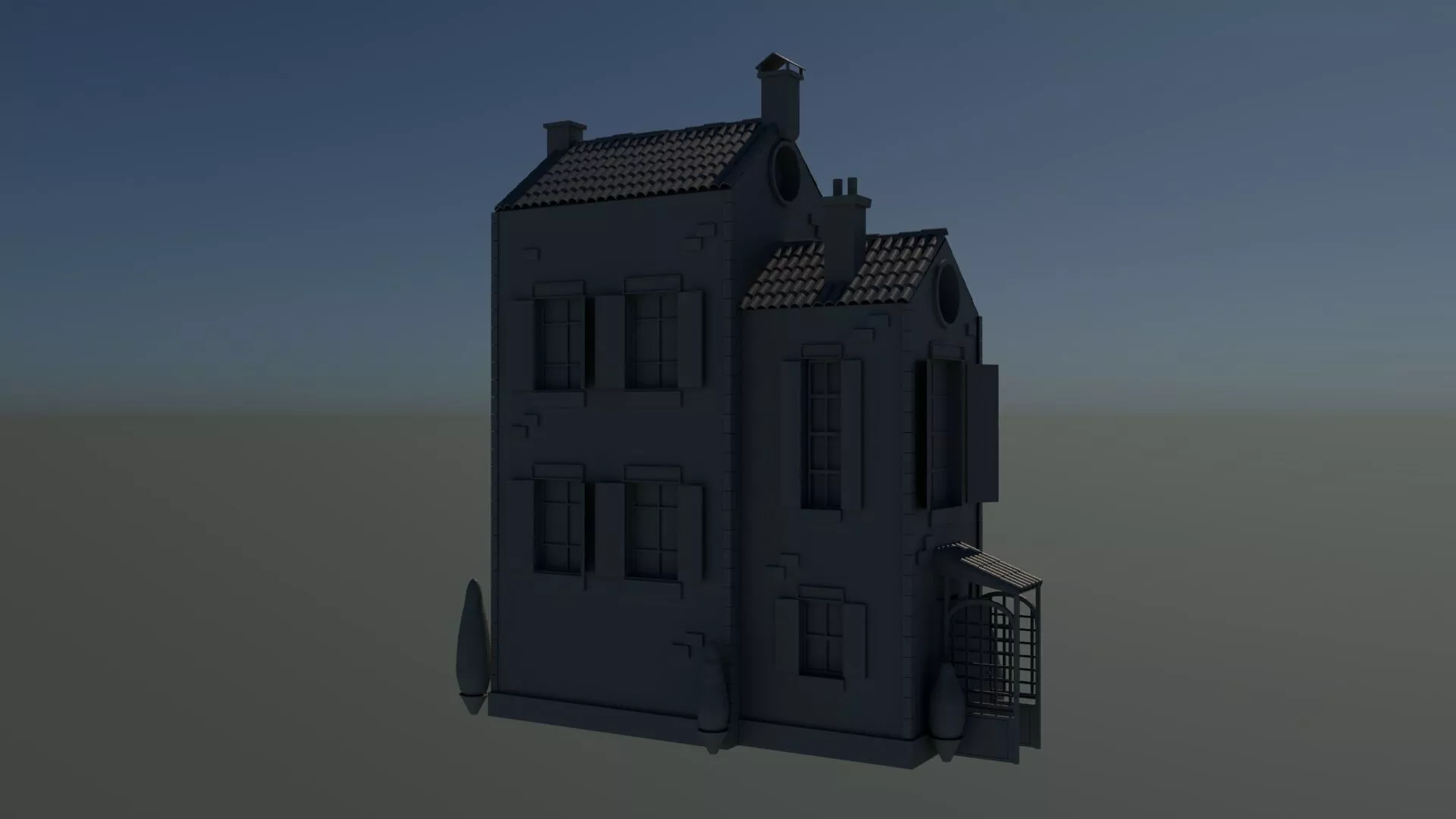 Stylized House 3D Model Game Ready Maya FBX OBJ Free 3D model
