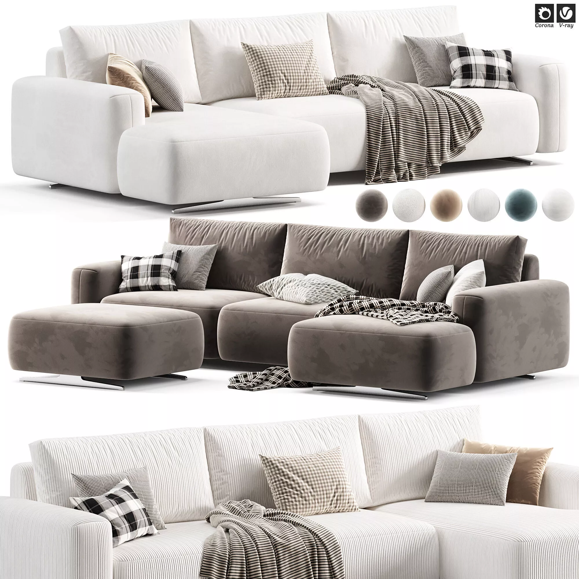 Corner sofa bed Bora 3D model