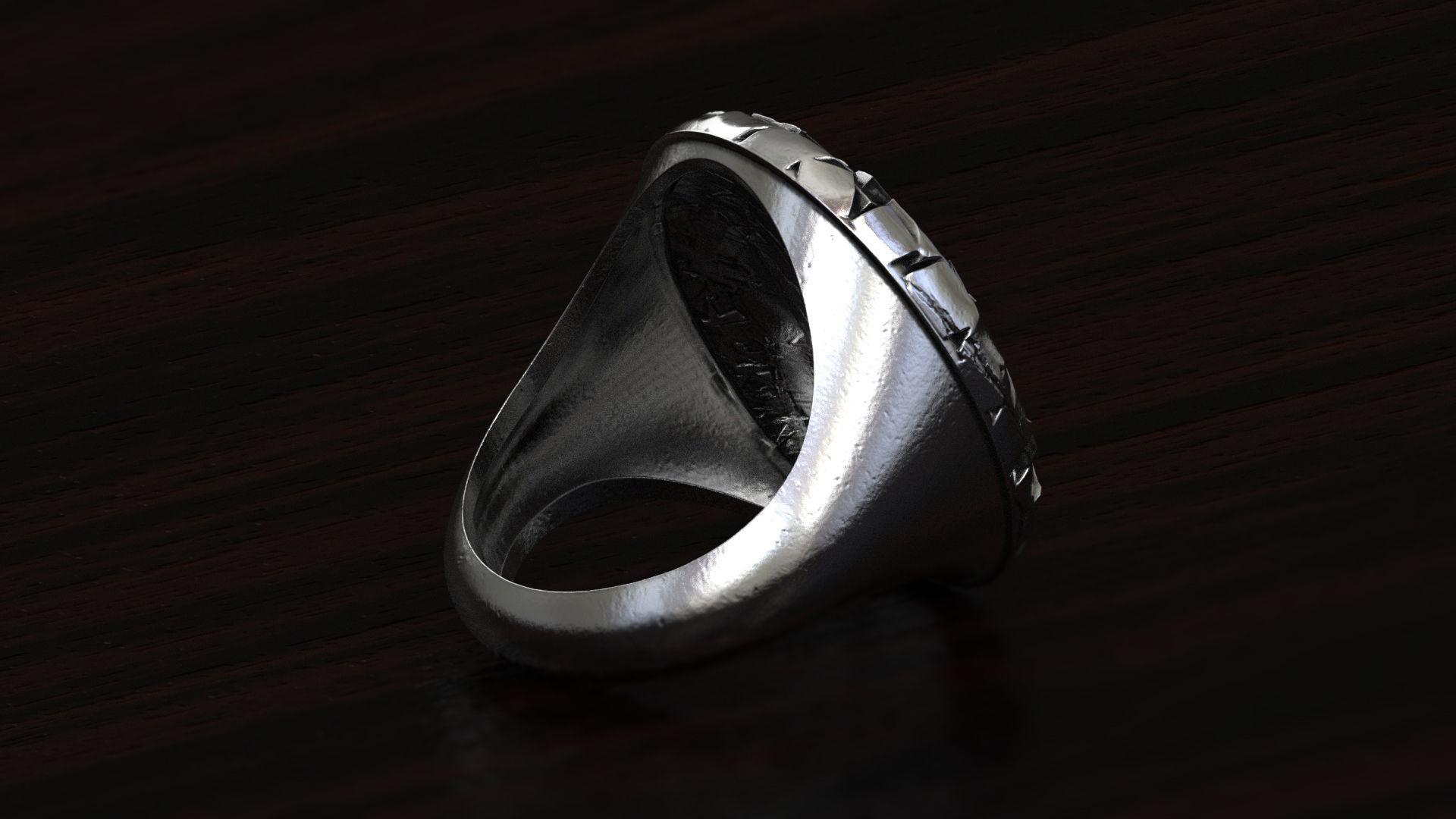 Rough Geometric Chipped Ring STL 3d model for 3d printing 3D print model_3