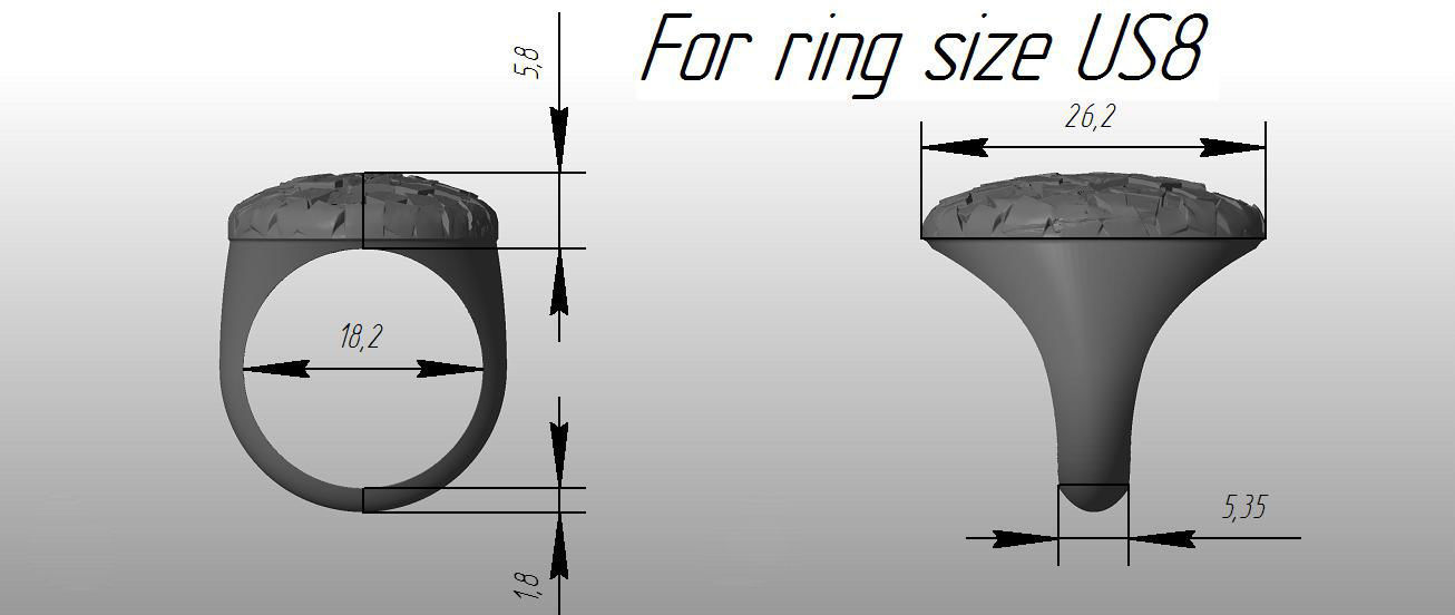 Rough Geometric Chipped Ring STL 3d model for 3d printing 3D print model_4