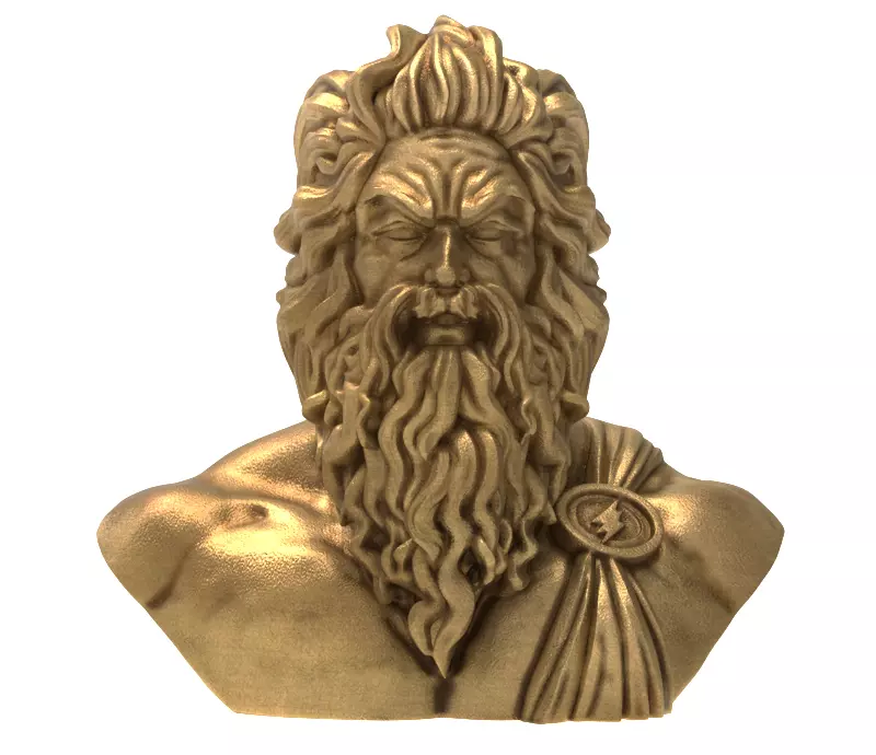 Zeus Bust Sculpture 3D Model Greek God Statue 3D print model