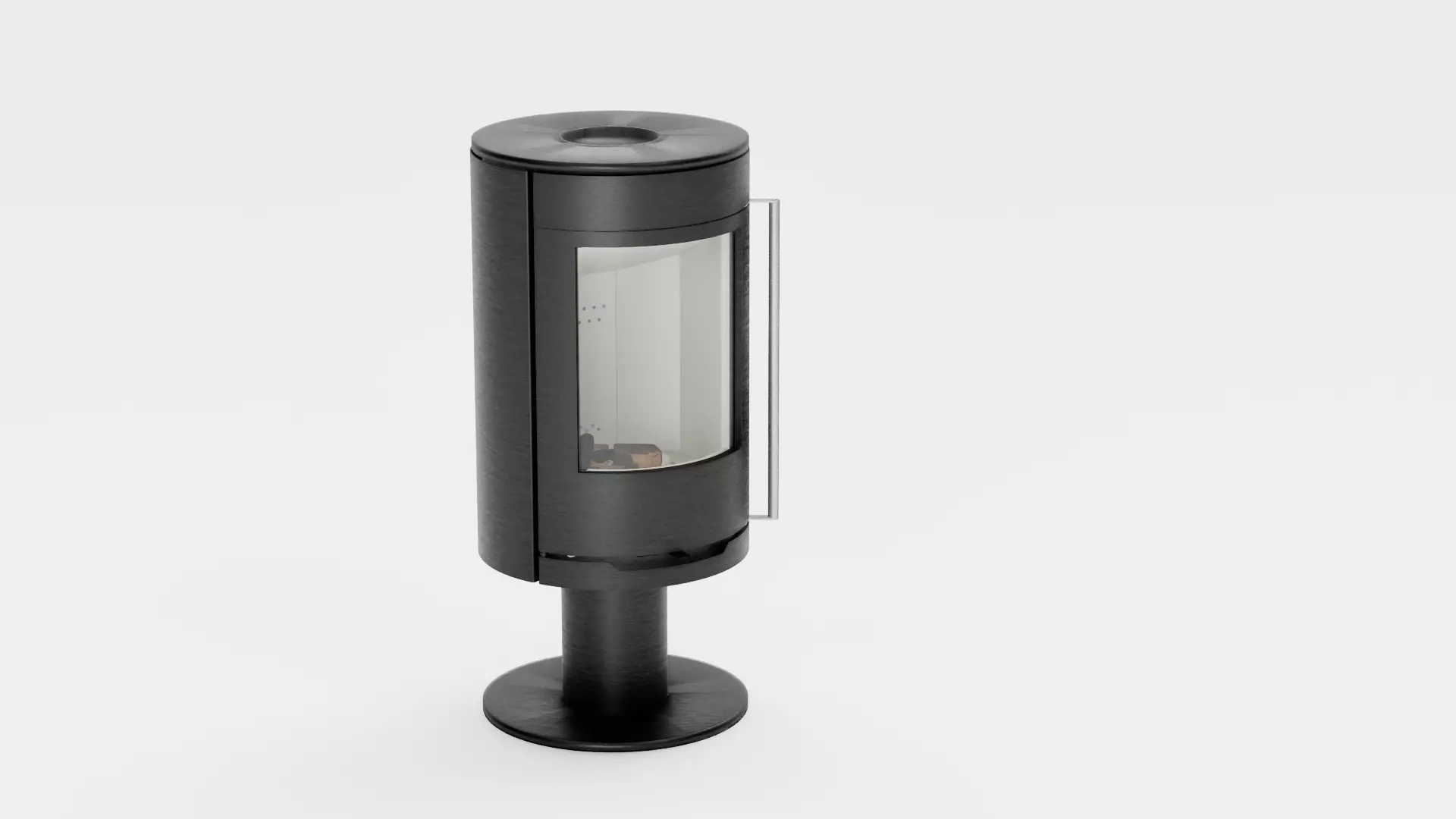 Modern Cylindrical Wood Burning Stove 3D Model fireplace free Free 3D model