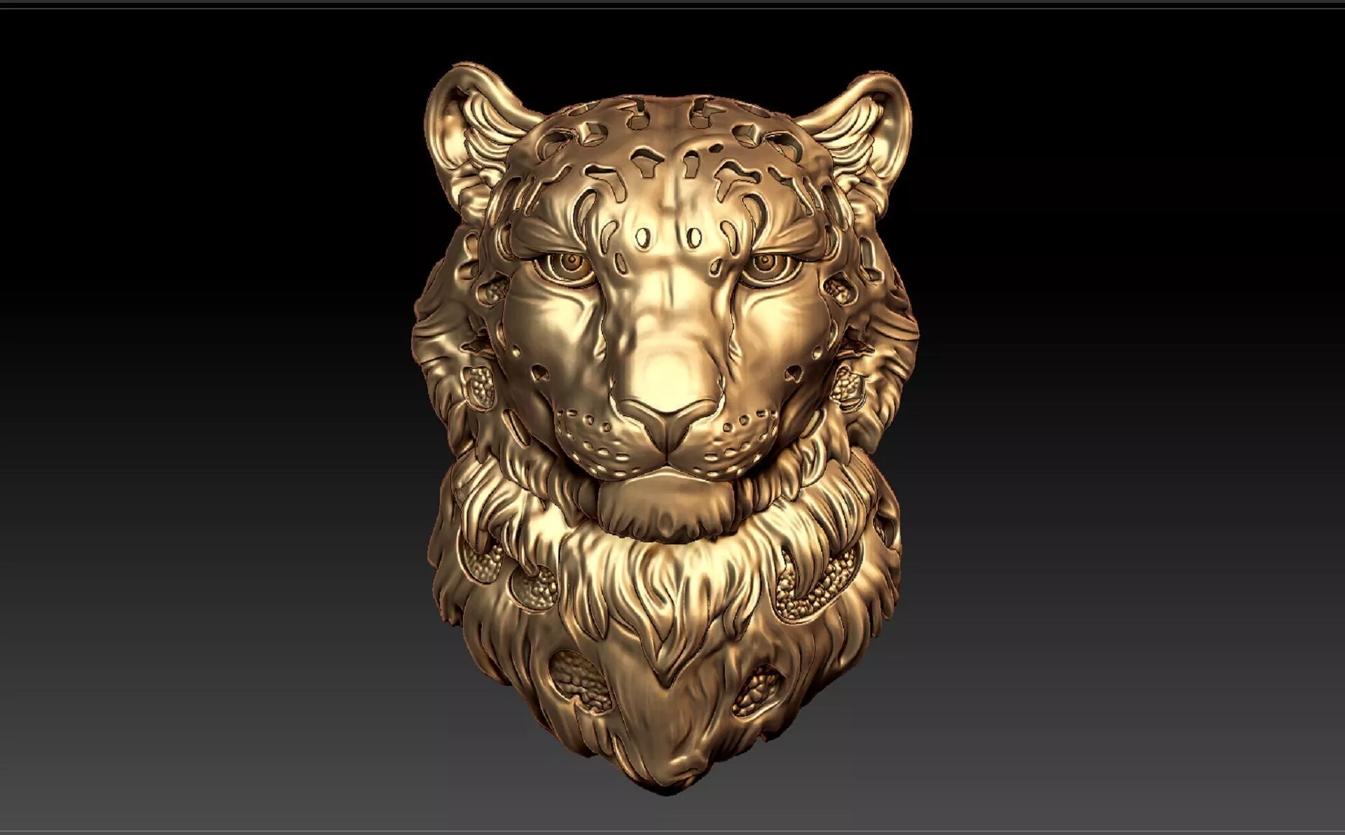 tiger head pendant 3D print model