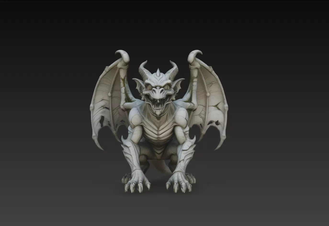 Gargoyle Demon Winged Monster Creature Statue STL Print Model 3D print model