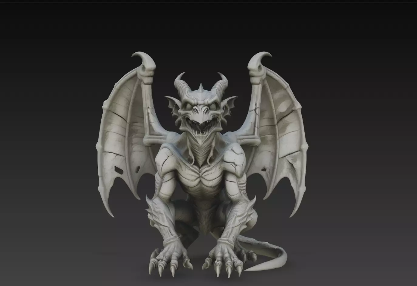 Nightwing Gargoyle Demon Dark Creature Statue STL Print Model 3D print model