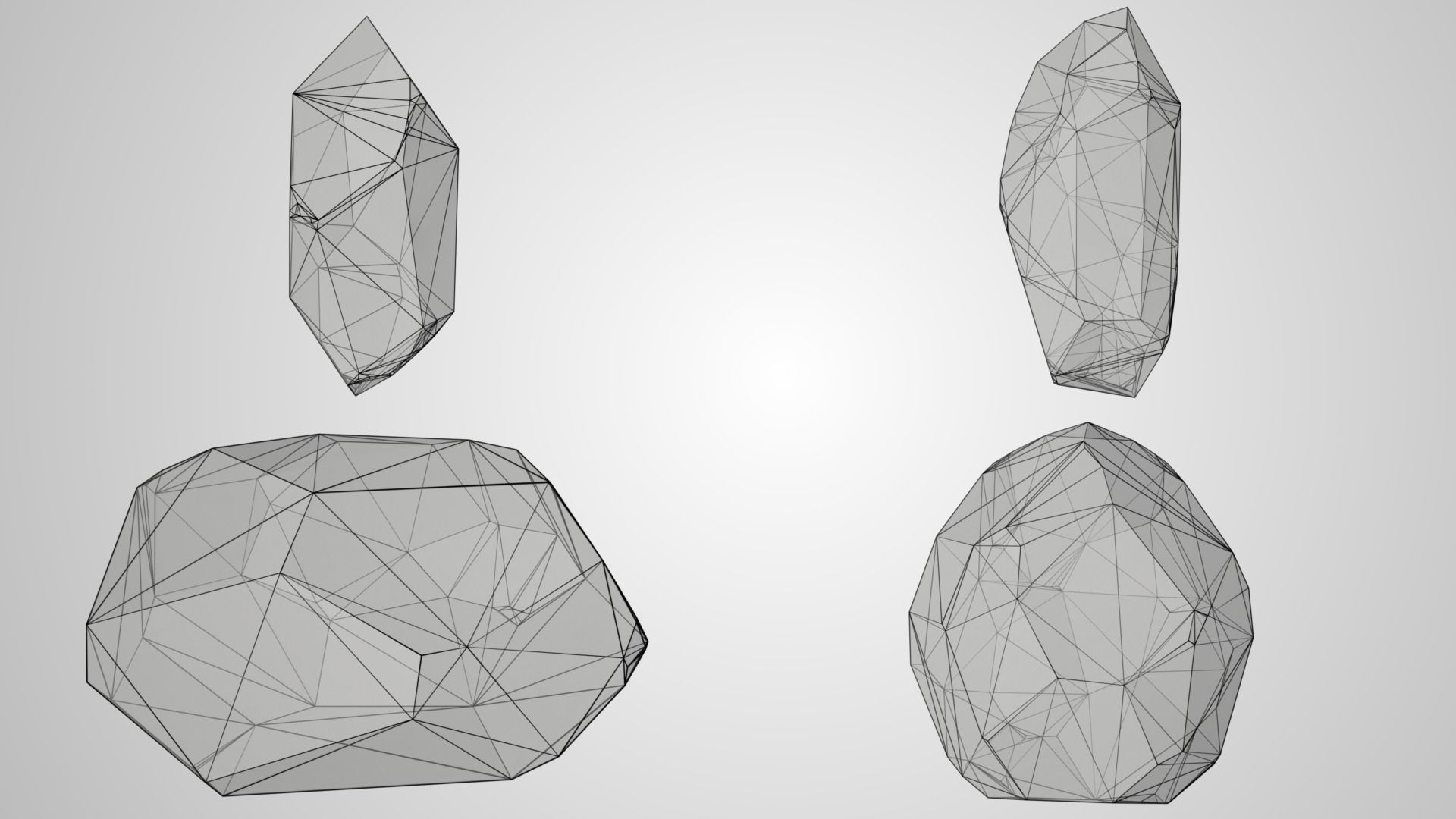 Low Poly Rocks set of Low-poly 3D model_10