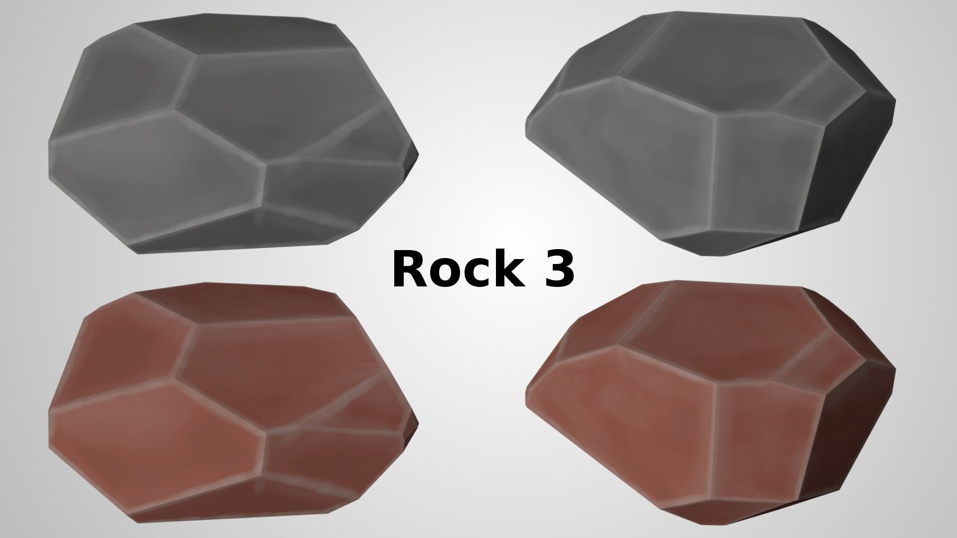 Low Poly Rocks set of Low-poly 3D model_4