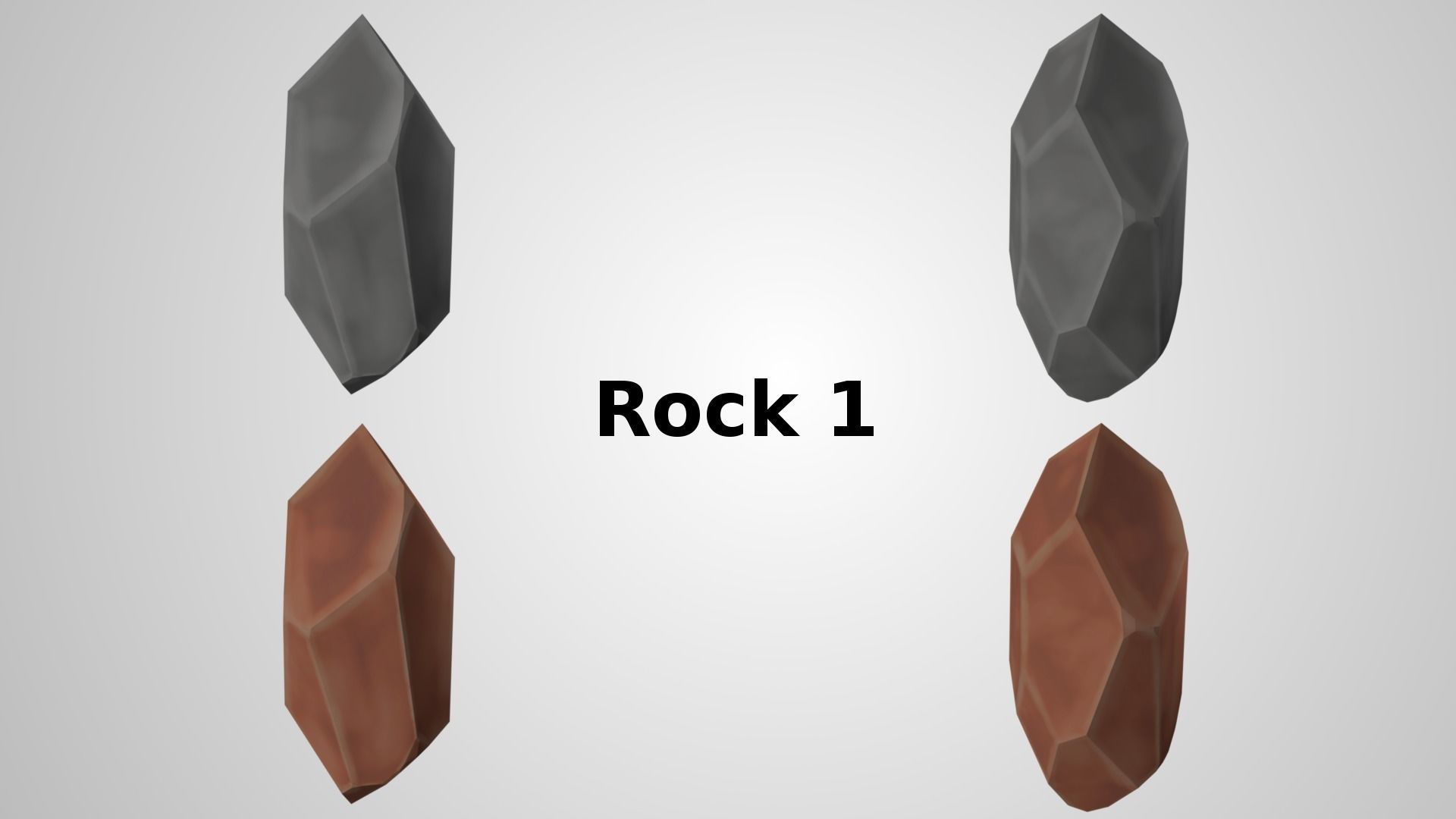 Low Poly Rocks set of Low-poly 3D model_2