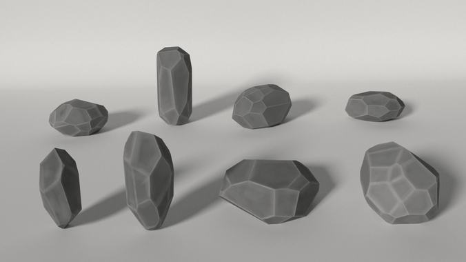 Low Poly Rocks set of Low-poly 3D model