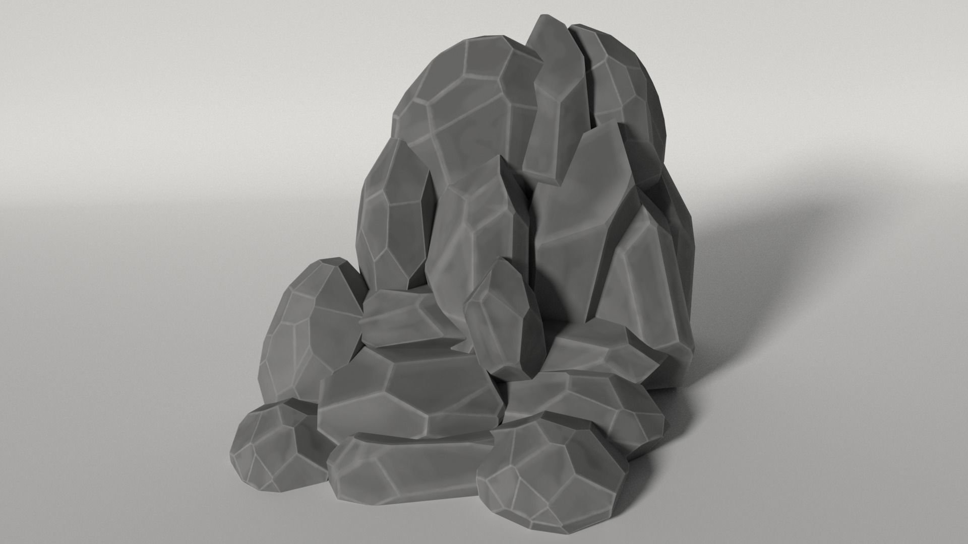 Low Poly Rocks set of Low-poly 3D model_1