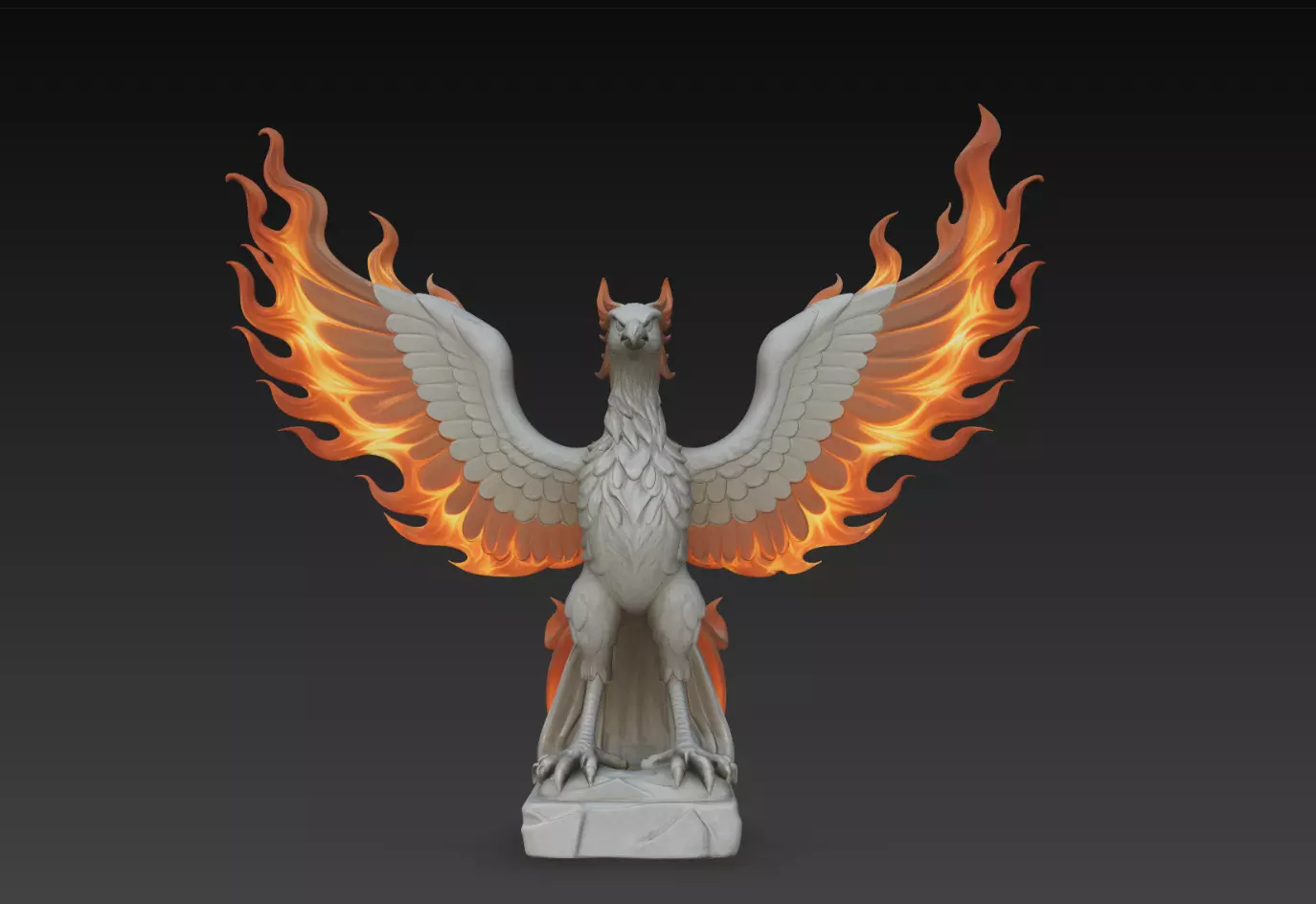 Emberwing Phoenix Guardian Statue STL Print Model 3D print model