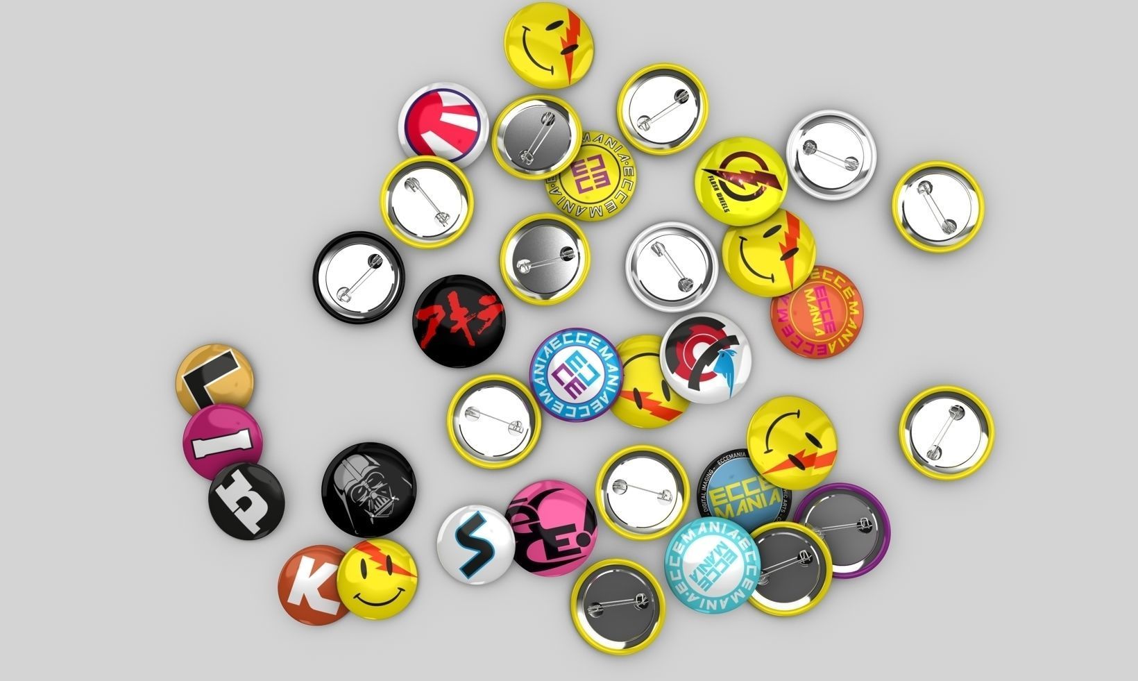 Pin Buttons 3D model_1