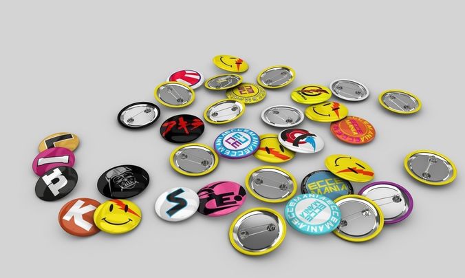Pin Buttons 3D model