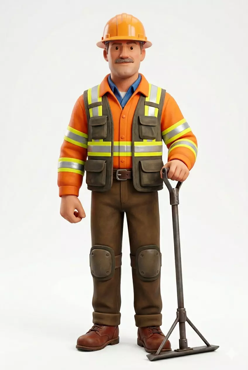 Road Worker Labor Day 3D Model 3D print model