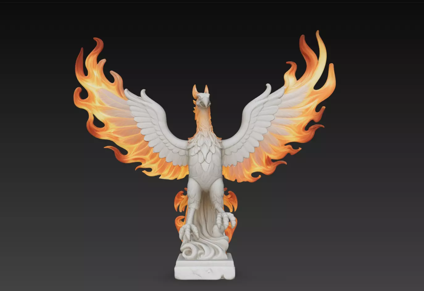 Flarewing Phoenix Firebird Statue STL Print Model 3D print model