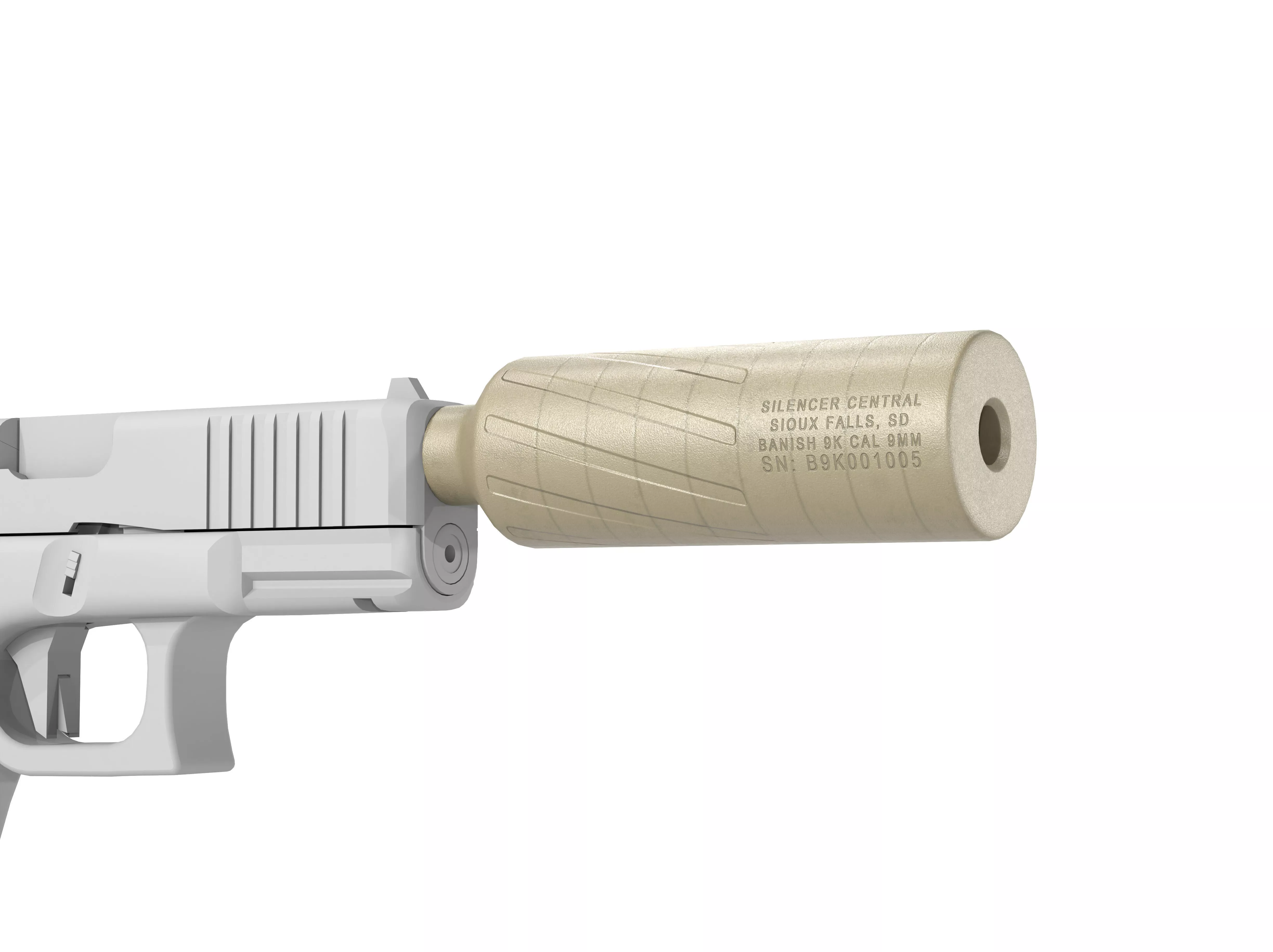 Banish 9k Suppressor FDE Low-poly 3D model