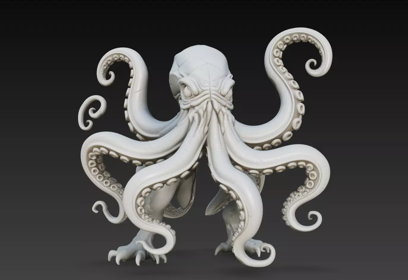 Abyssal Octopus Kraken Monster Statue STL Print Model 3D print model