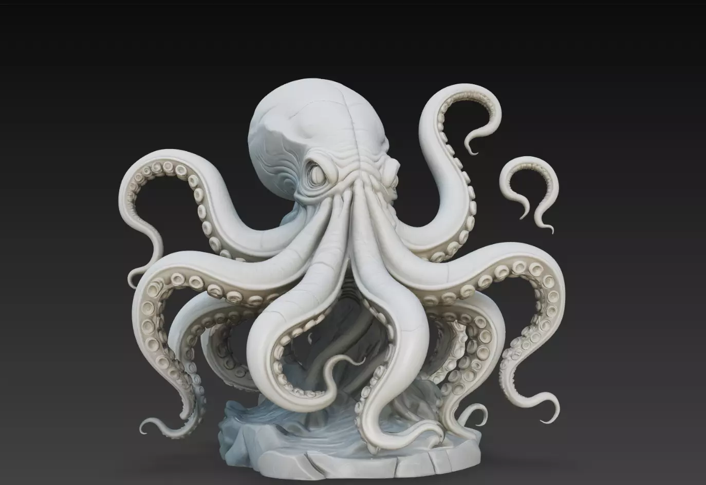 Deepcoil Kraken Sea Beast Statue STL Print Model 3D print model