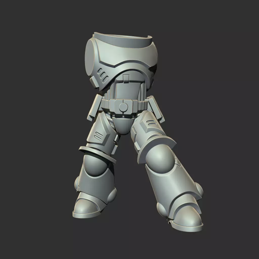 Modular Power Armor Bodies 10 Dynamic Pose Set STL 3D print model