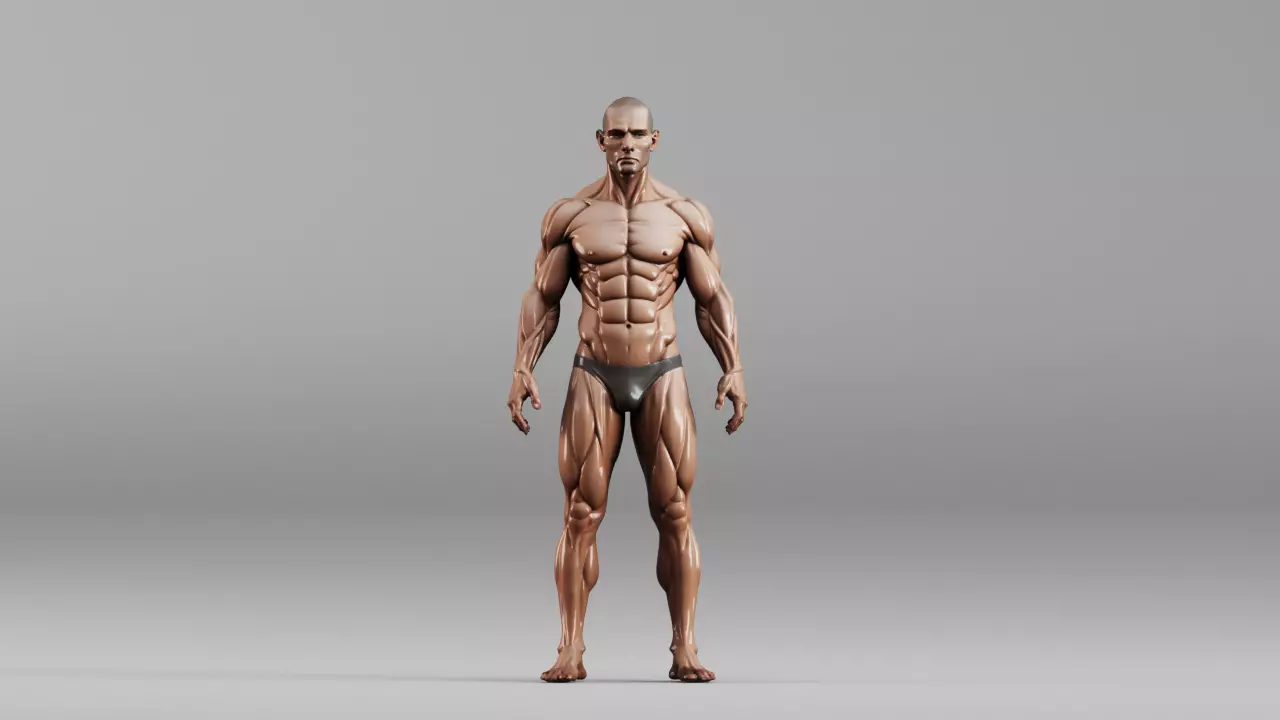 S00174 Hyper-Realistic Muscular Male Character 3D Model 3D model