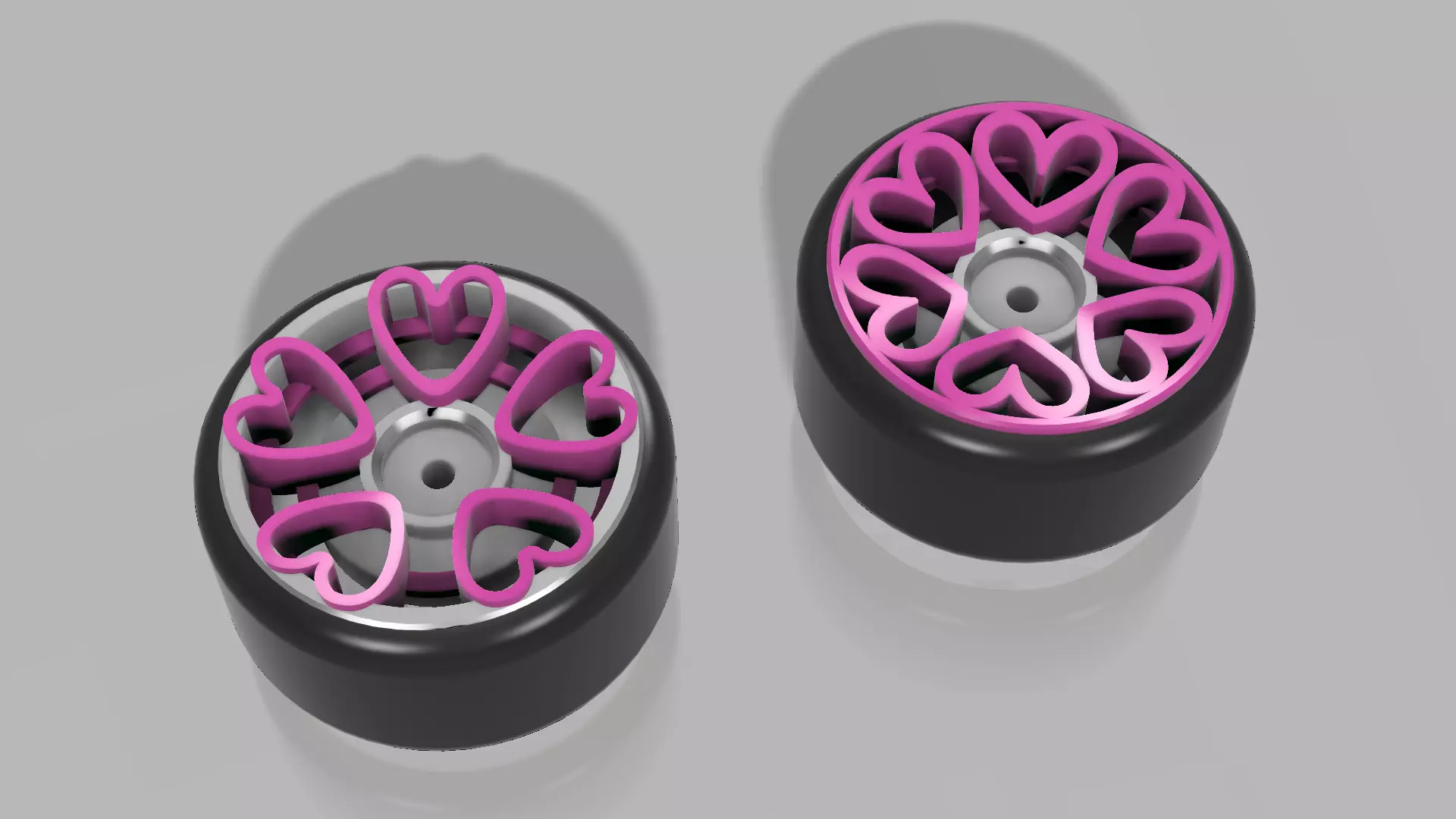 Custom HEART WHEELS in Hot Wheels scale 3D print model