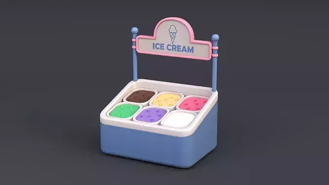 Ice Cream Props Pack Low-poly 3D model 3