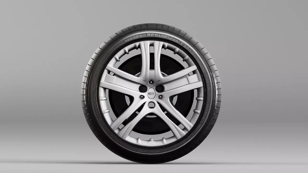 S00163 Modern Alloy Car Wheel with Tire 3D Model 3D model
