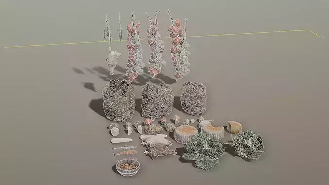 Medieval Food Low-poly 3D model 2
