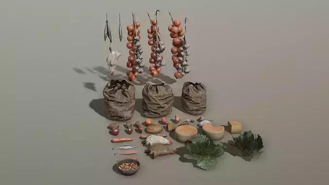 Medieval Food Low-poly 3D model