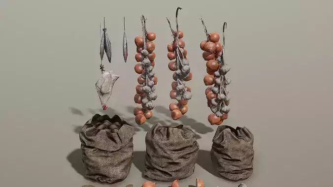 Medieval Food Low-poly 3D model 5