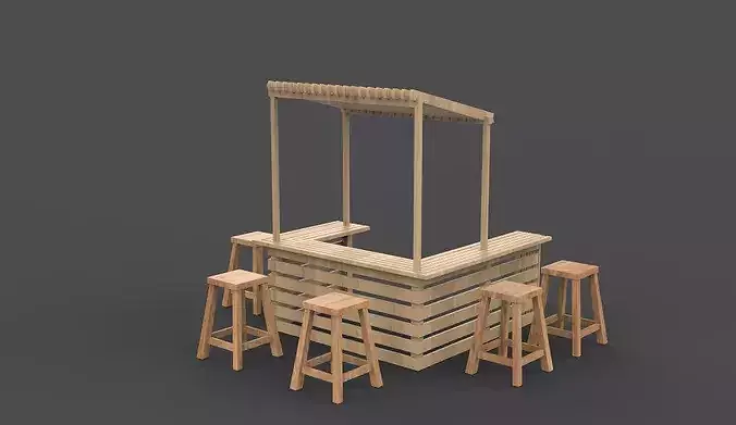 Pallet bar 02  3D model 4