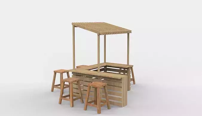 Pallet bar 02  3D model 2