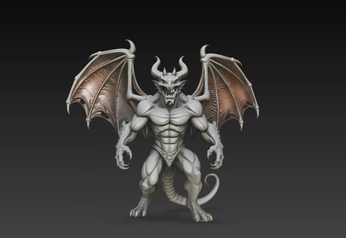 Netherclaw Winged Gargoyle Demon Statue STL Print Model 3D print model