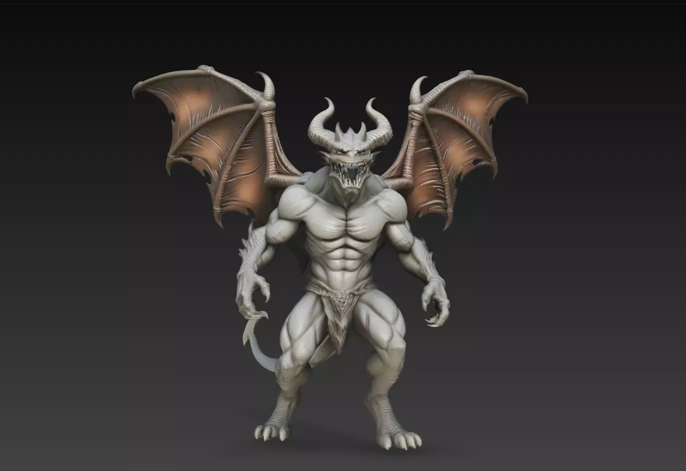Bronzewing Gargoyle Demon Beast Statue STL Print Model 3D print model