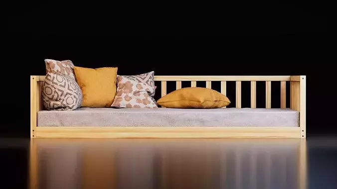 Montessori Floor Bed 3D model 4