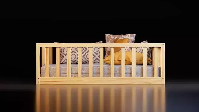 Montessori Floor Bed 3D model 5