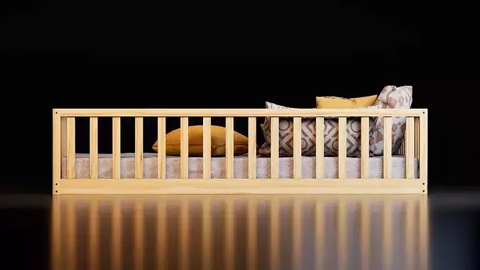 Montessori Floor Bed 3D model 6