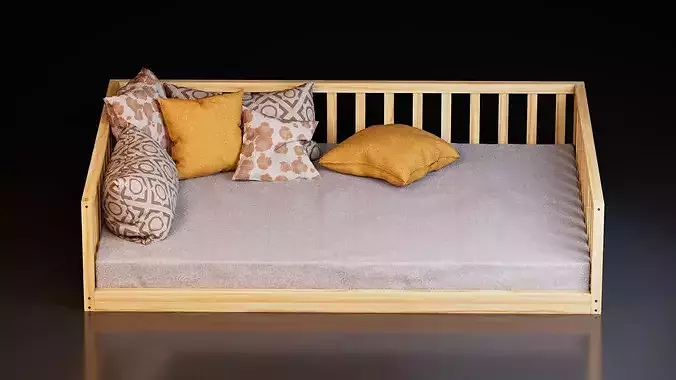 Montessori Floor Bed 3D model 3