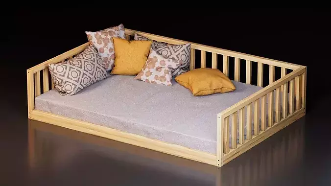 Montessori Floor Bed 3D model