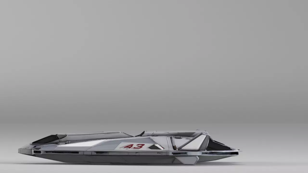S00139 Sci-Fi White Stealth Space Fighter 3D Model 3D model