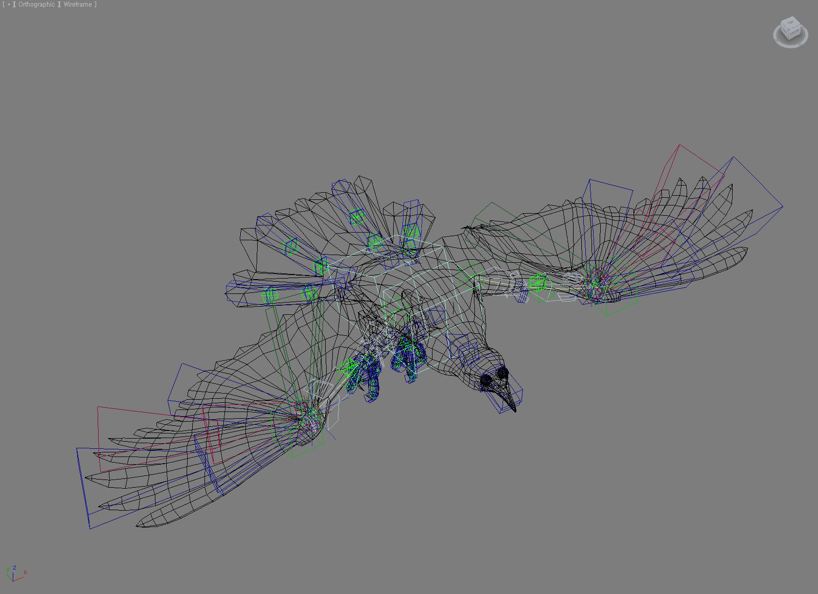 Crow modeling and rigged For 3d max Low-poly 3D model_6