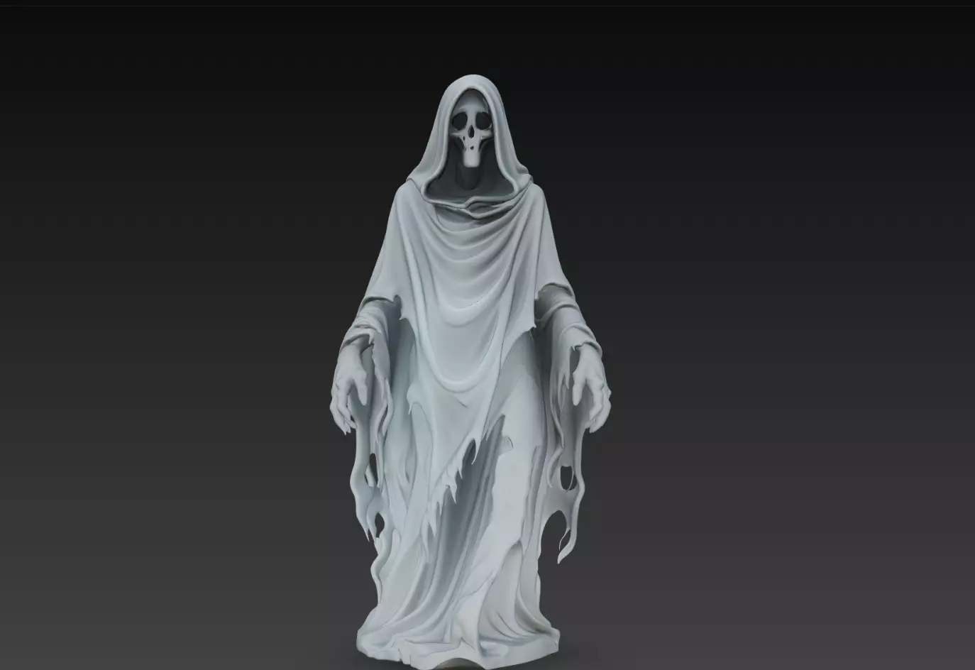 Wraithveil Hooded Ghost Reaper Statue STL Print Model 3D print model