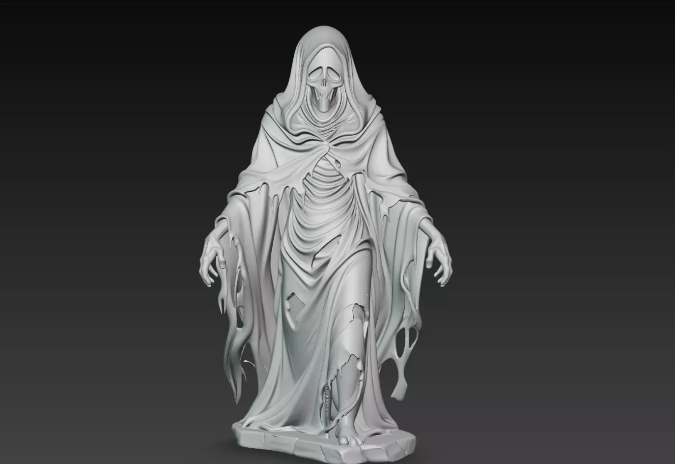 Tornveil Skull Wraith Reaper Statue STL Print Model 3D print model
