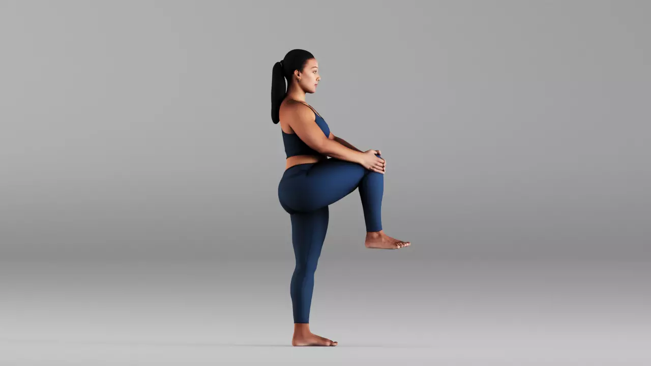 S00129 Plus Size Female Fitness Model Stretching Pose 3D Model 3D model