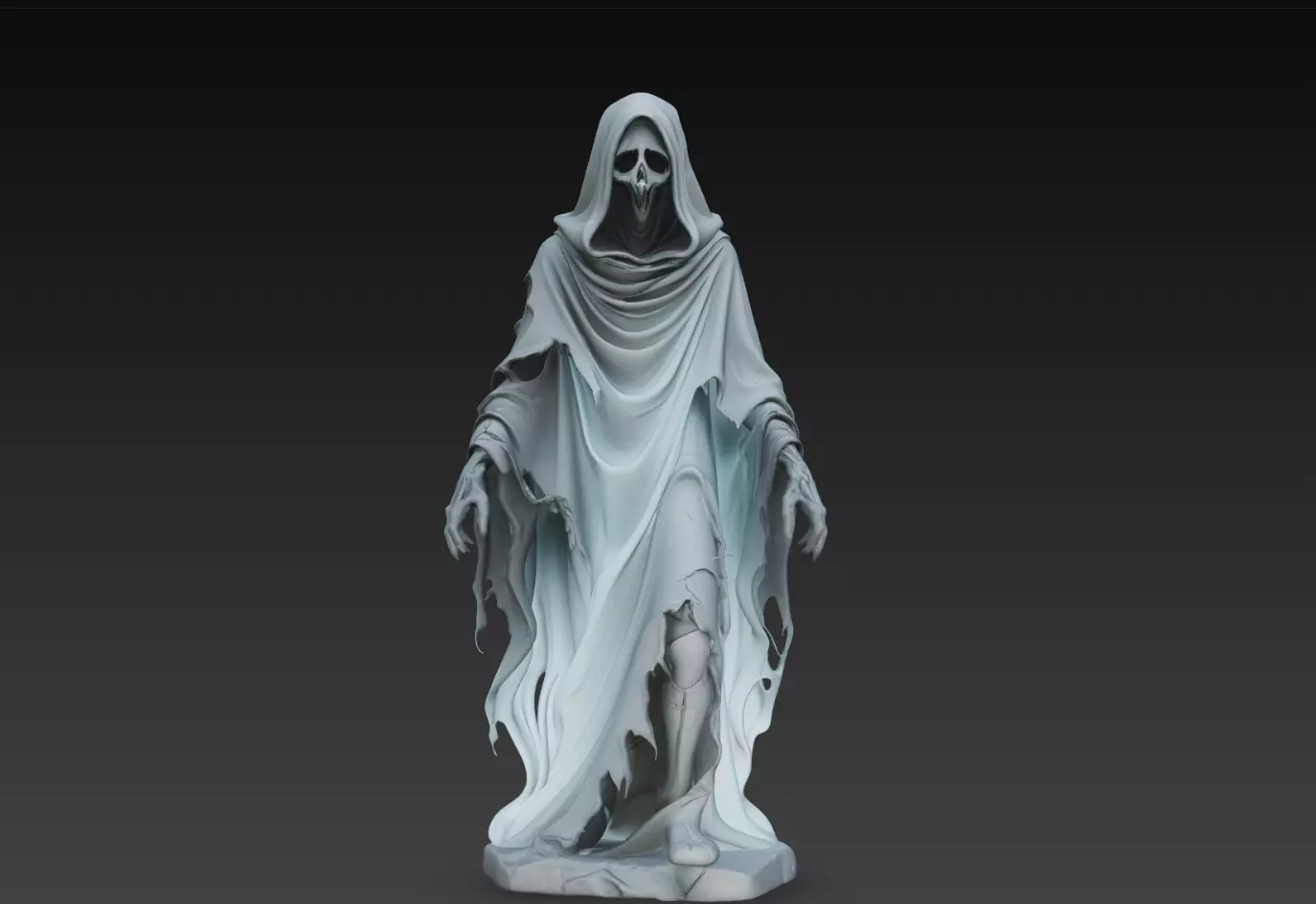 Gravewind Hooded Phantom Reaper Statue STL Print Model 3D print model