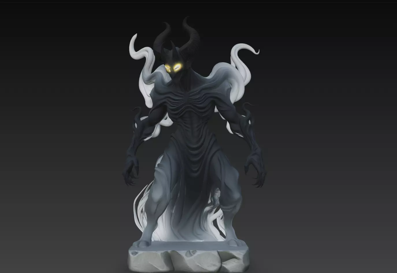 Nightshade Horned Shadow Fiend Statue STL Print Model 3D print model