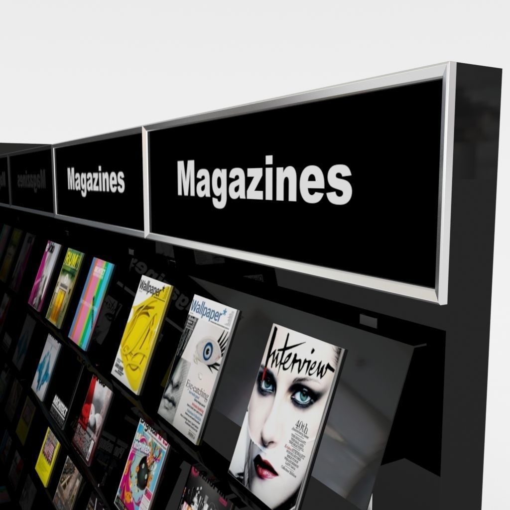 modular magazine shelf for book shop 3D model_4